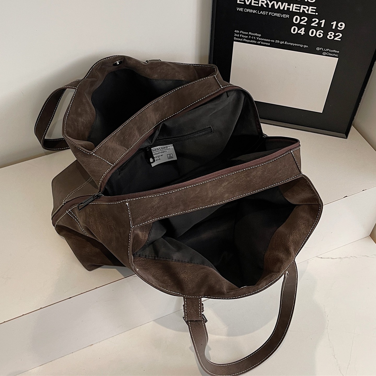 【多隔层】美拉德十字绣线托特包上班通勤包2025新款潮百搭大包,箱包皮具/热销女包/男包,胸包,淘宝优惠券,粉丝福利购,淘宝优惠卷