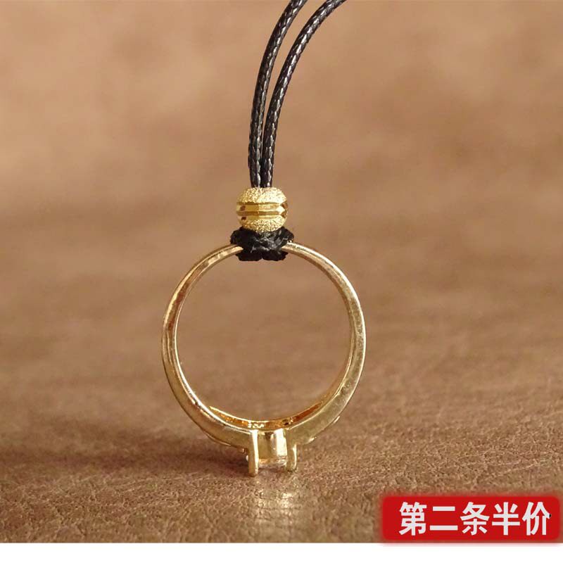 金银戒指挂绳挂脖钻戒项链绳男女情侣纯银挂件绳玉环平安扣吊坠绳