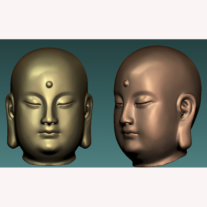 佛像头像3D模型文件雕刻机打印模型  佛头三通