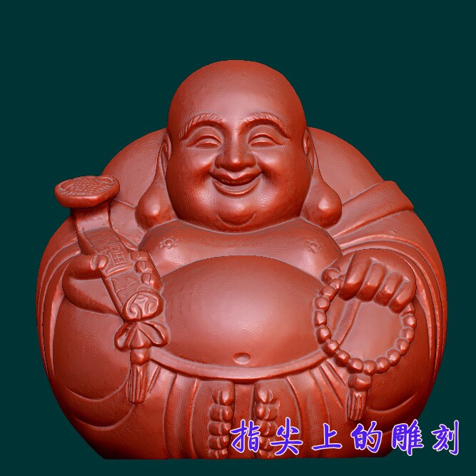 弥勒佛3D模型雕刻图纸佛像摆件雕刻机STL格式   一团和气