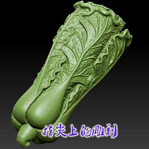三维立体图3D打印雕刻图stl圆雕图   摆件玉白菜