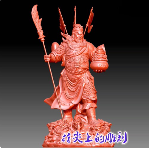 三维立体图3D打印stl圆雕图   9262九龙五旗托宝关公关二爷摆件