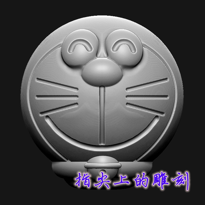 机器猫核雕   圆雕图三维图STL雕刻素材3D打印立体图精雕