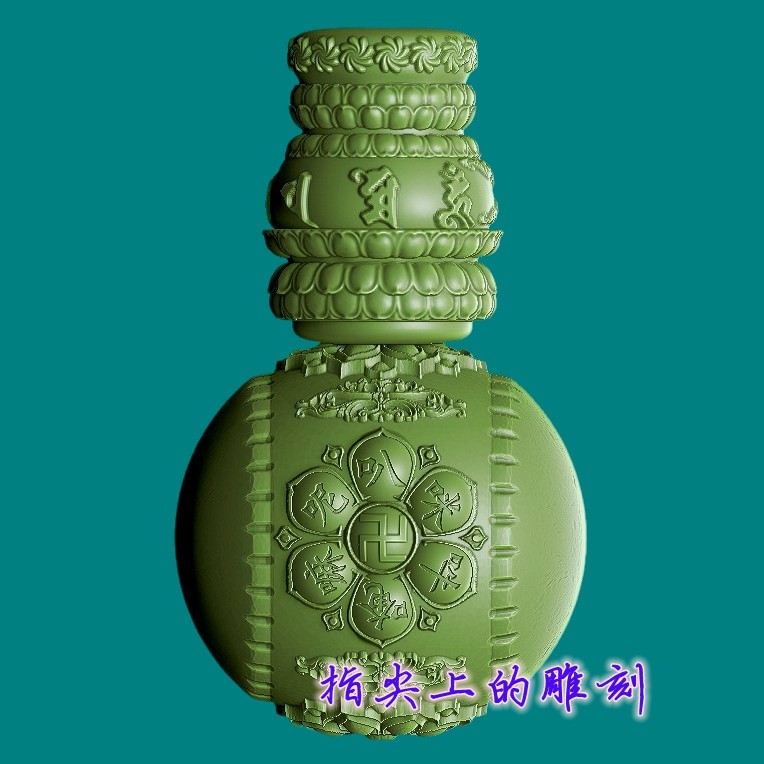 圆雕图三维图STL雕刻3D打印素材立体图精雕  佛头三通2