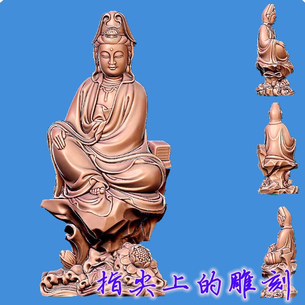 自在观音2    圆雕图三维图STL雕刻素材3D打印立体图精雕