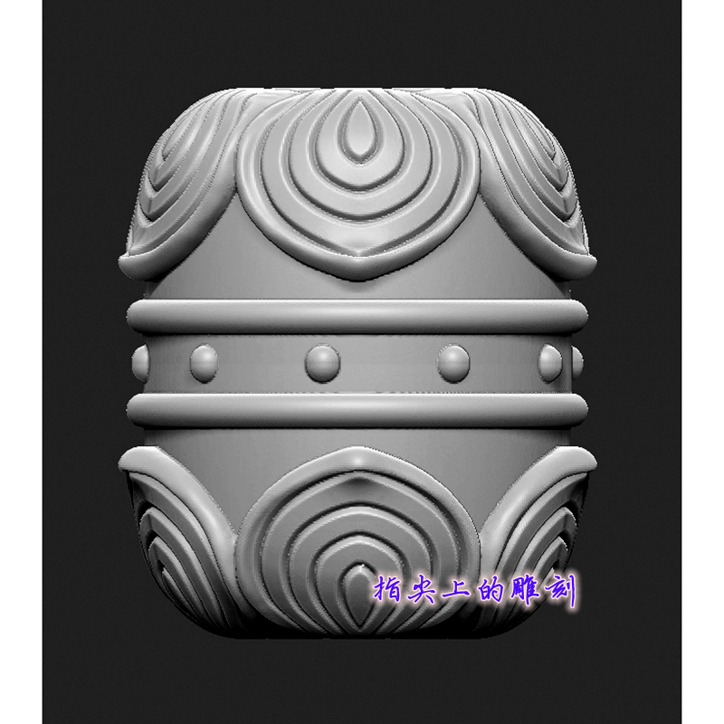 圆雕图三维图stl雕刻设计素材3D打印  荷叶筒珠