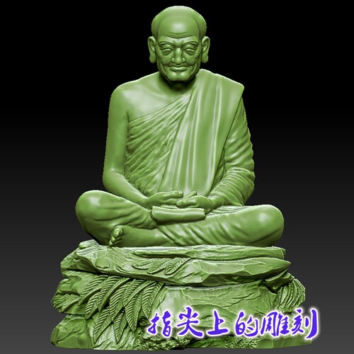 圆雕图三维图STL雕刻3D打印素材立体图精雕  坐罗汉