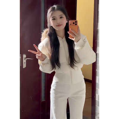 气质高级感毛毛领棉衣棉服设计感短款洋气独特别致小棉袄2025冬季