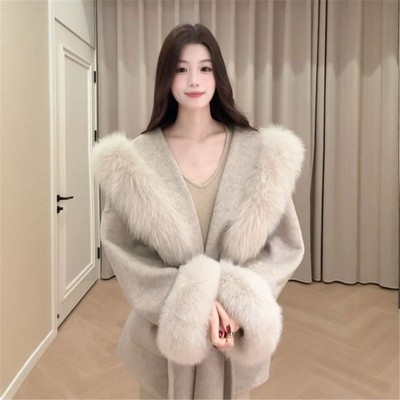 韩系温柔风高级感毛茸茸宽松大衣留洋千金感超好看毛呢外套25秋季
