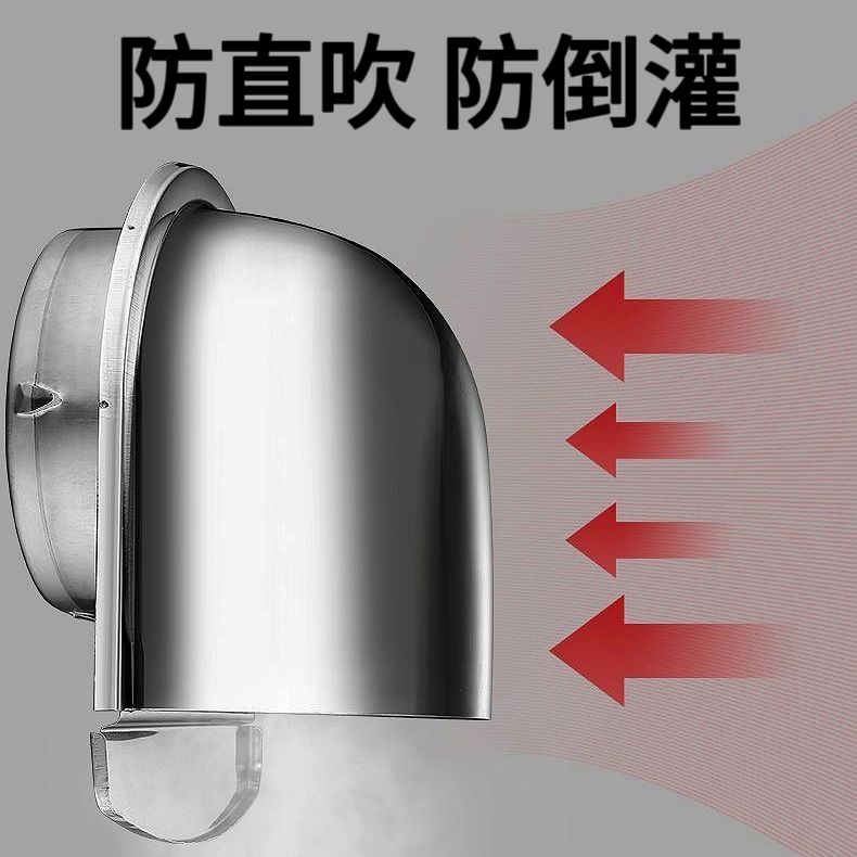 不锈钢外墙风帽N型外墙排风口油烟机出风口U型厨房室外通风罩排气