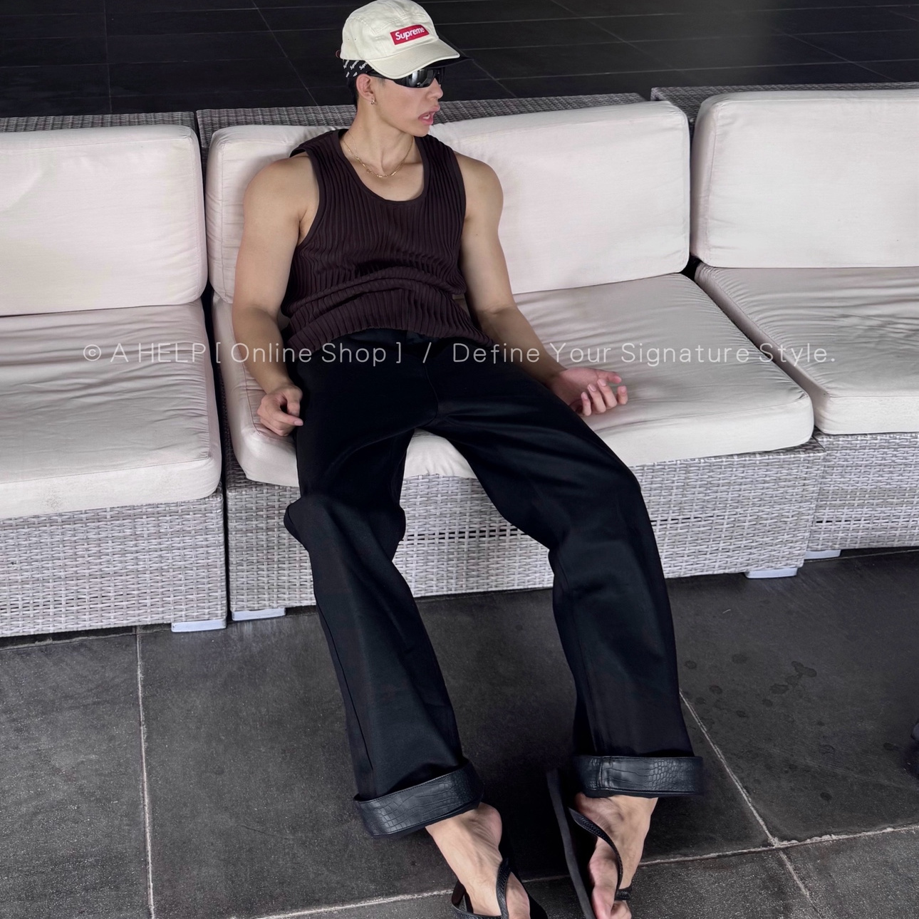 AHELP原牛赤耳黑牛小众牛仔裤