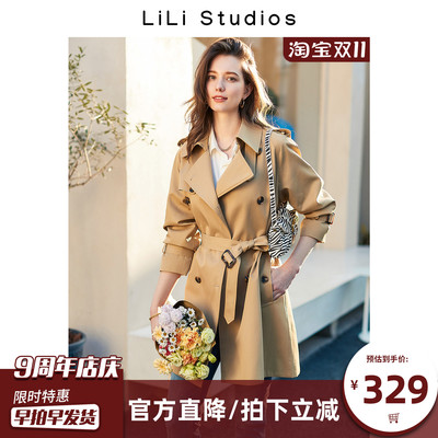 法式风衣外套女高级感双排扣大衣