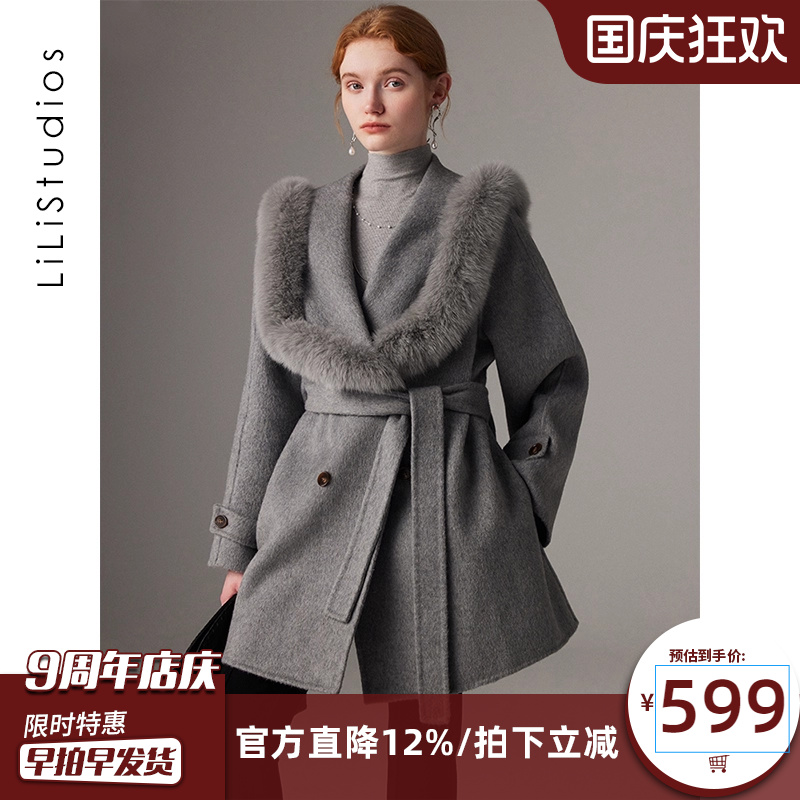 双面呢羊绒大衣女斗篷毛呢外套