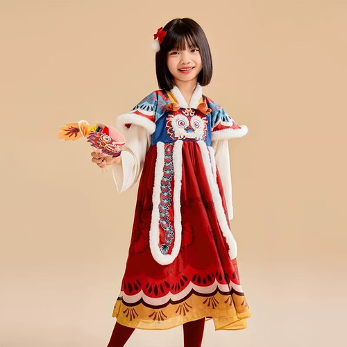 [年 ya]-女童新年卡通毛领汉服YA61/YA550