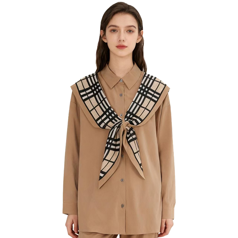 【D玛纳】时尚百搭上衣个性设计简约休闲气质易搭长袖衬衫DMA249