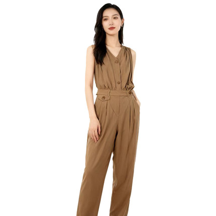 【恋】淑女裤子气质垂直感高腰简约舒适休闲修身显瘦百搭YL1020