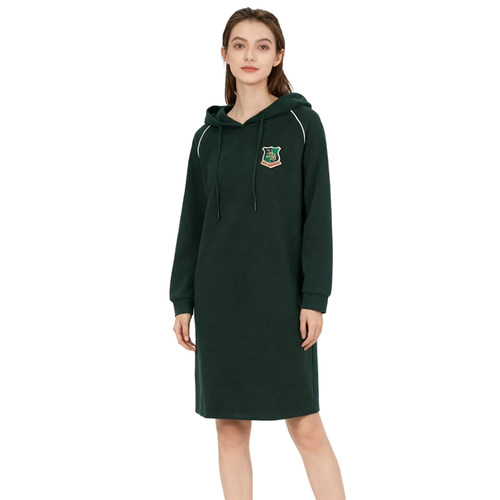 【D玛纳】休闲时尚连衣裙线条连帽中长款保暖舒适修身DMA806