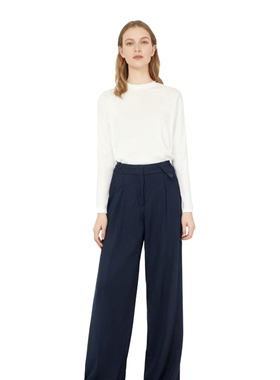 RM系列-时尚气质简约舒适深蓝高腰休闲裤显瘦百搭YL1045