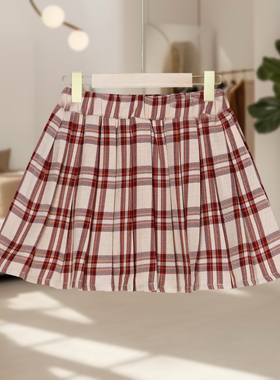 【马lavi】儿童时尚复古格纹休闲半身裙甜美可爱风格J94