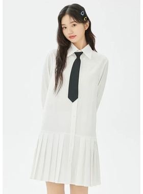 SP系列-显瘦百搭白色学院风衬衫裙P79/P440