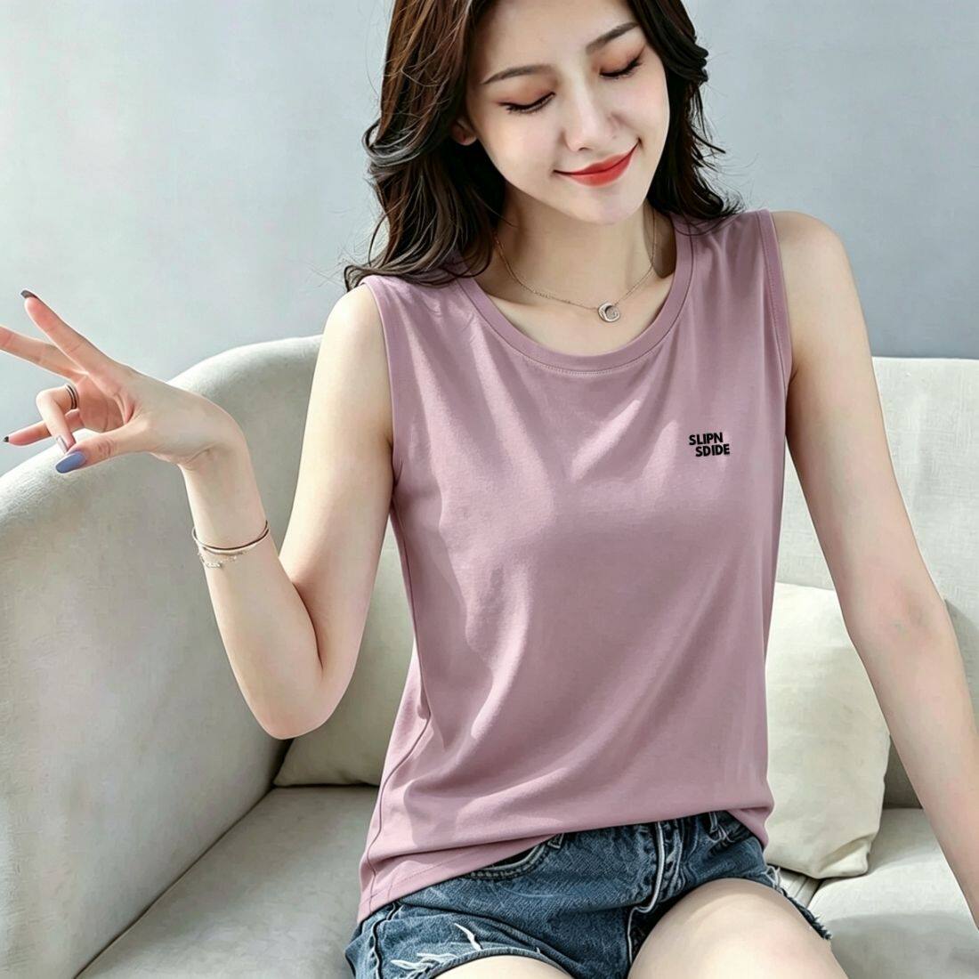 100%纯棉女背心夏季韩版新款
