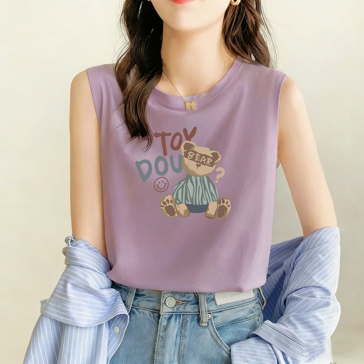 100%纯棉吊带背心女宽松显瘦