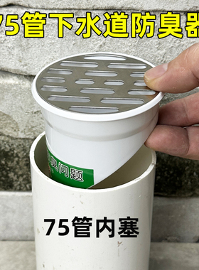 75管下水道管防臭器圆形内塞防堵塞过滤网pvc管内嵌排污水化粪池