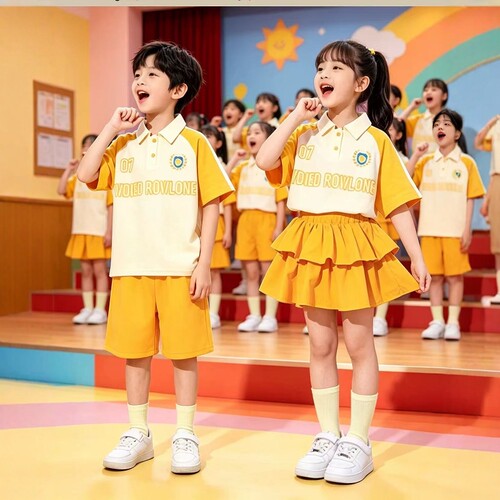 儿童啦啦队演出服男女小学生