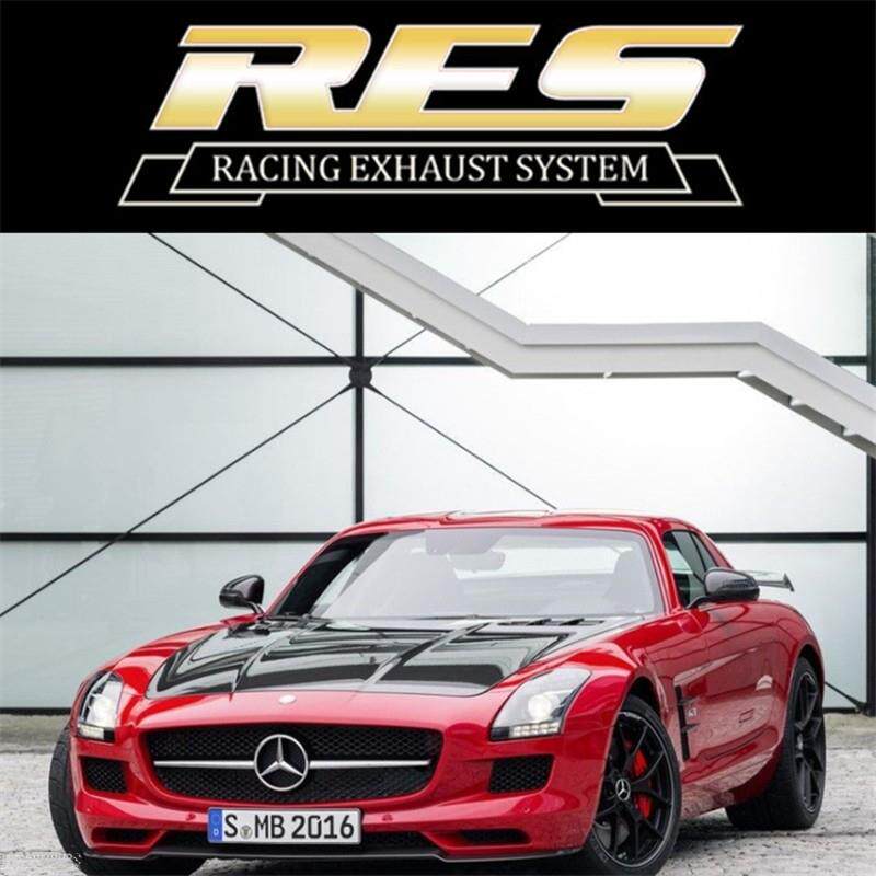 奔驰SLS AMG 6.2改装RES头蕉中尾段钛合金阀门排气管跑车音声浪