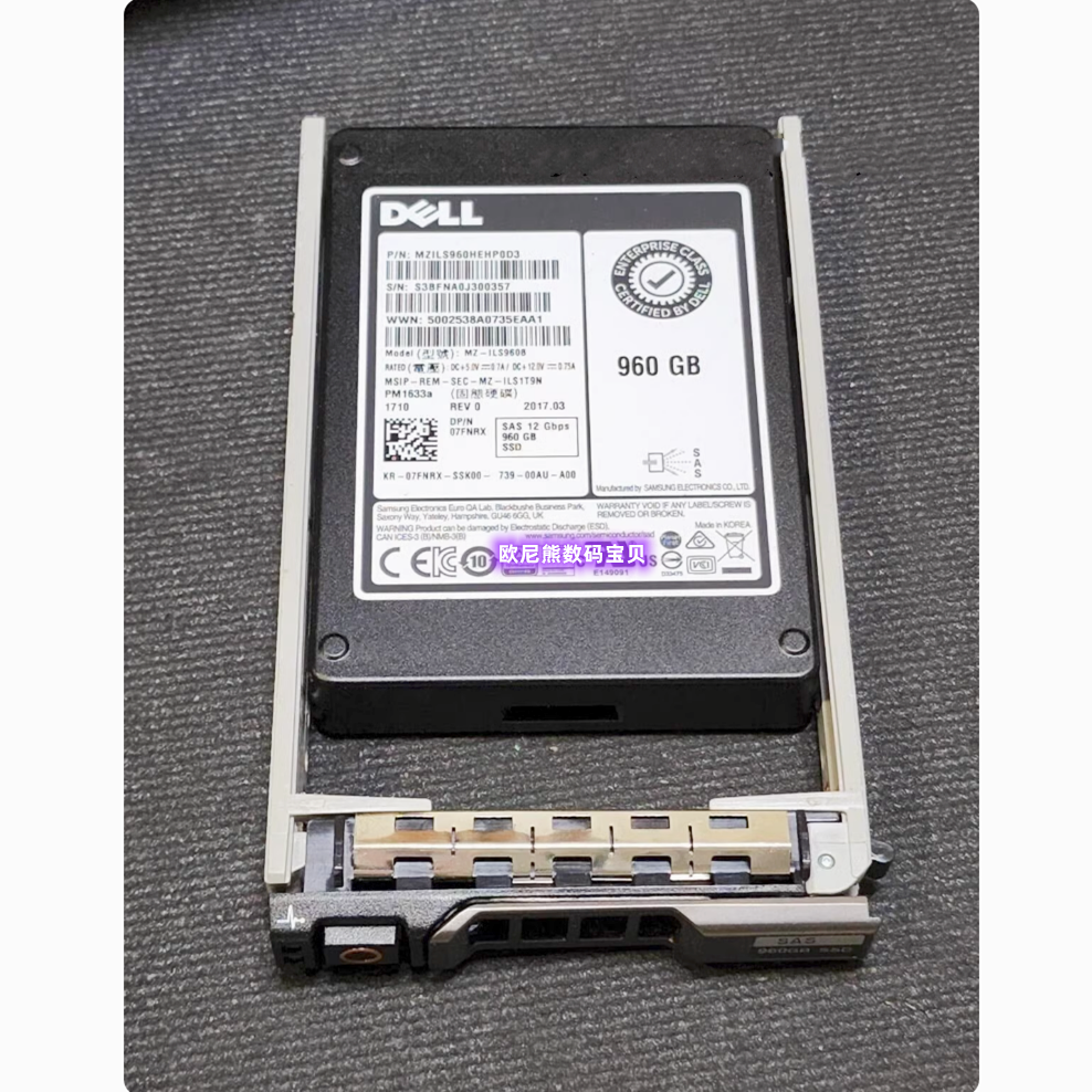Dell 戴尔 960G 2.5寸 12G SAS SSD 固态 硬盘07FNRX R730XD R740