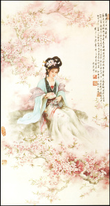 苏绣DIY套件初学 红楼梦十二钗 林黛玉45*85 高档礼品 手工刺绣画