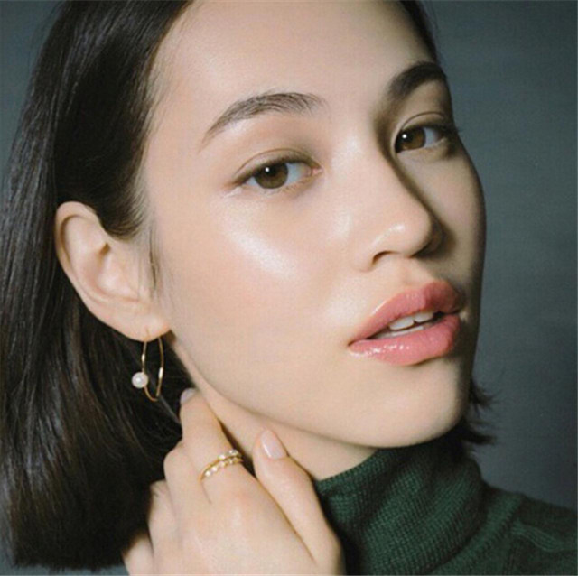 满包邮 水原希子同款 极简风超细圈 单颗小珍珠串 耳环耳饰耳钉