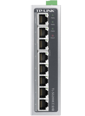 普联TP-LINK TL-SG2008工业级 WEB网管 云管理交换机企业/监控 导轨高温宽压  12V 24V48V供电 端口中断报警