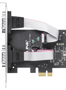 普联TP-LINK TL-SA102E工业级 PCI-E转2口RS232串口转接卡 台式机2个9针标准接口  PCI转COM拓展卡