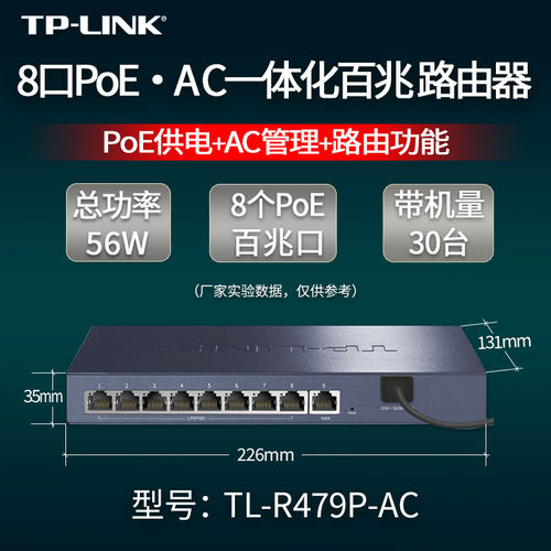 8个百兆POE端口 POE供电+AC+路由