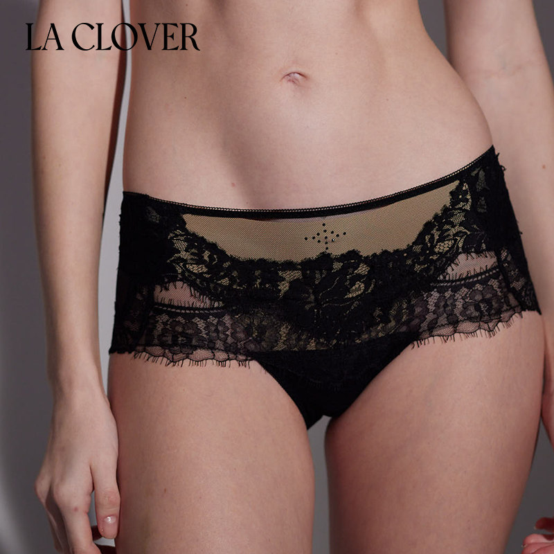 LACLOVER兰卡文秘密恋歌配套内裤性感蕾丝花片中腰平角裤LC23DP1