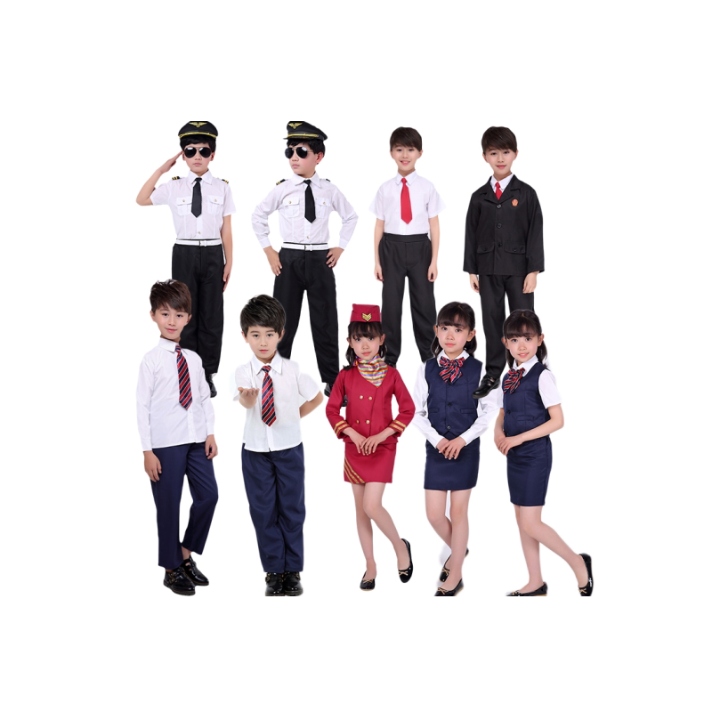 儿童空姐飞行员教师老师演出服装