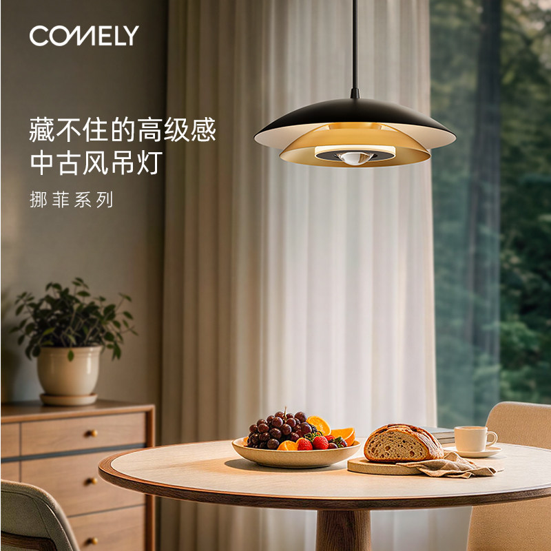 新特丽松塔吊灯飞碟餐厅中古复古图片