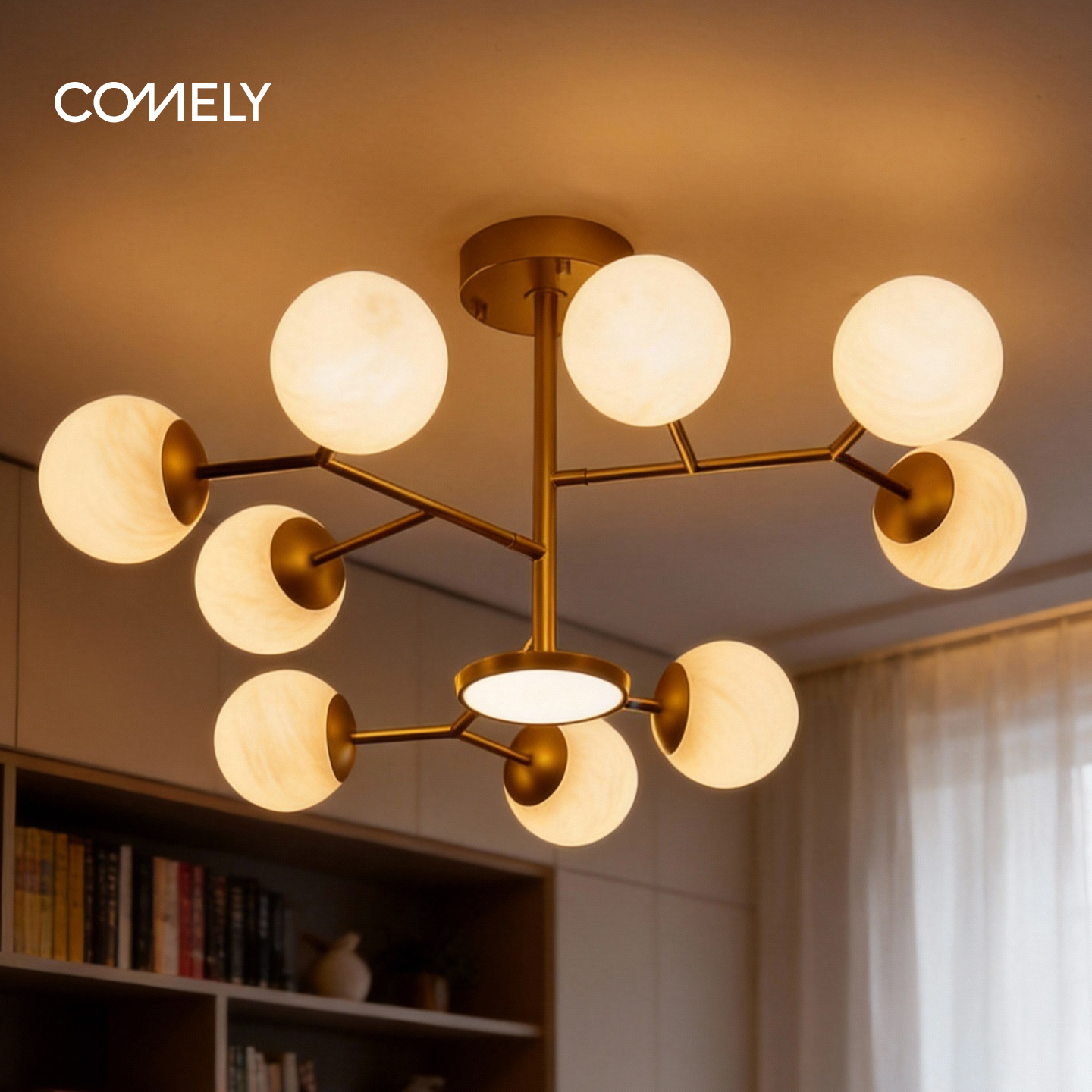 轻奢魔豆分子灯轻法式吸吊式客厅吊灯复古卧室灯奶油风餐厅圆桌灯,家装灯饰光源,客厅吊灯,淘宝优惠券,粉丝福利购,淘宝优惠卷