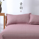 老粗布床单单件加厚单人粉色2.3简约1.8米双人床纯棉裸睡夏天夏季
