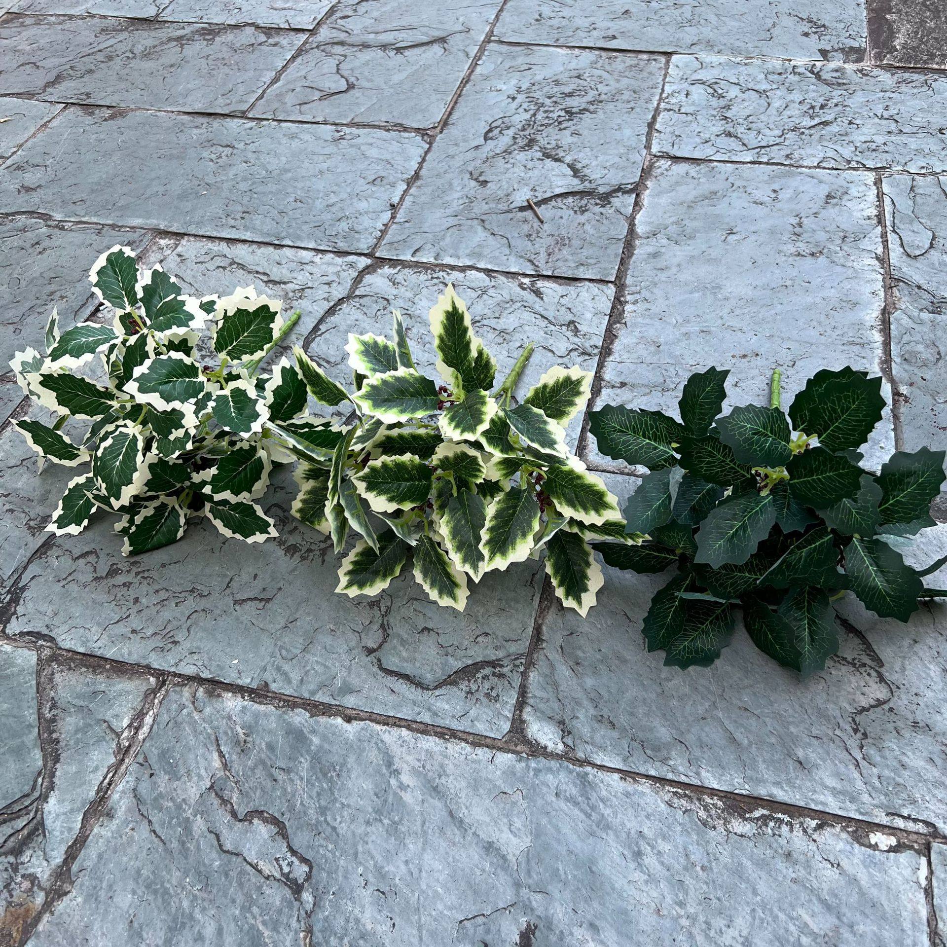 9叉圣诞叶新款仿真圣诞叶