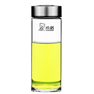 希诺单层玻璃泡茶杯带滤网茶男女小号便携水杯官方旗舰店官网正品