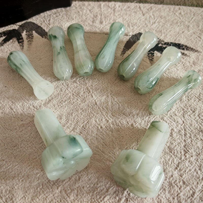 古琴琴轸雁足玉轸天然雕刻打磨细腻天山翠琴轸好拧不打滑可穿绒扣