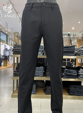 报喜鸟黑色休闲裤中弹抗皱秋冬男士裤子品牌正品折扣清仓宽松男裤