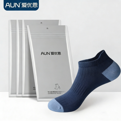 AUN夏季男7A抗菌防臭运动短袜