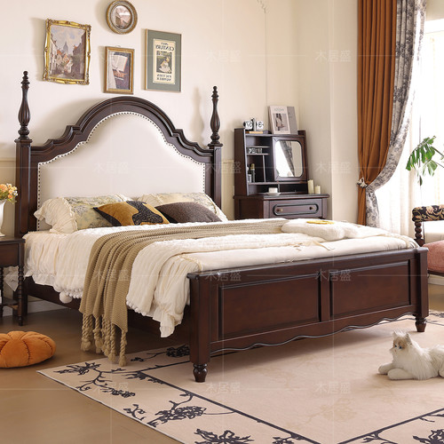 法式复古实木床1米8双人床主卧