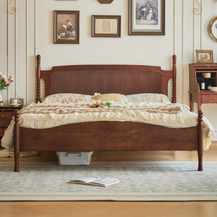 木居盛中古法式 风全实木床复古主卧实木1.8家用实木双人床