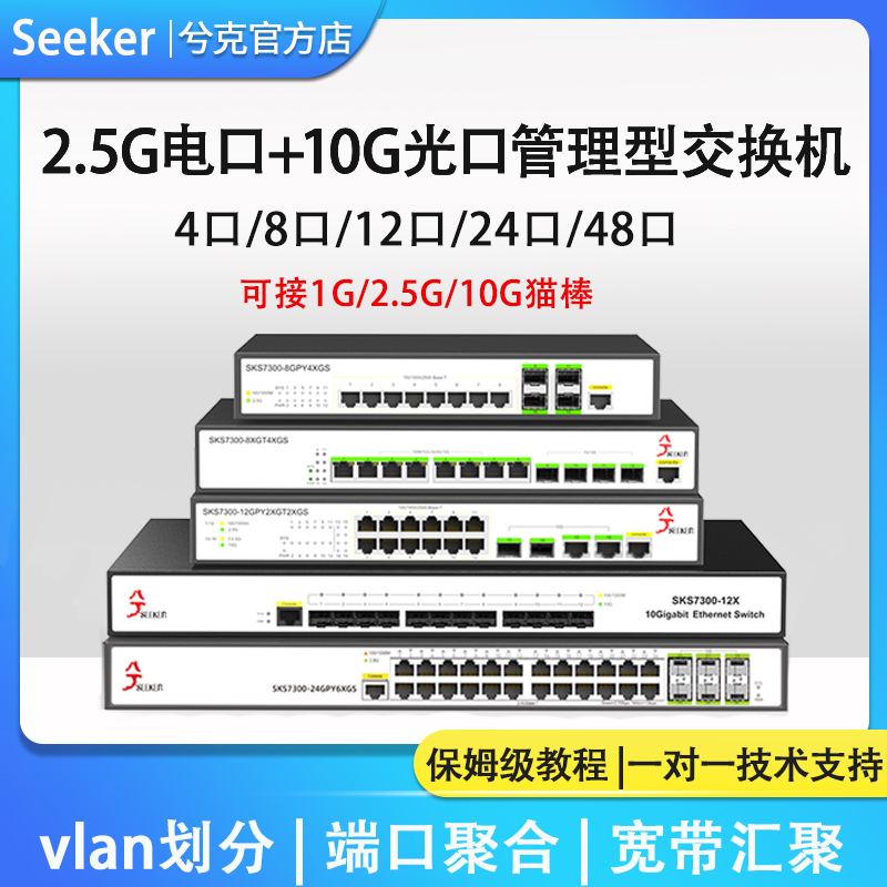 兮克2.5G交换机端口聚合vlan