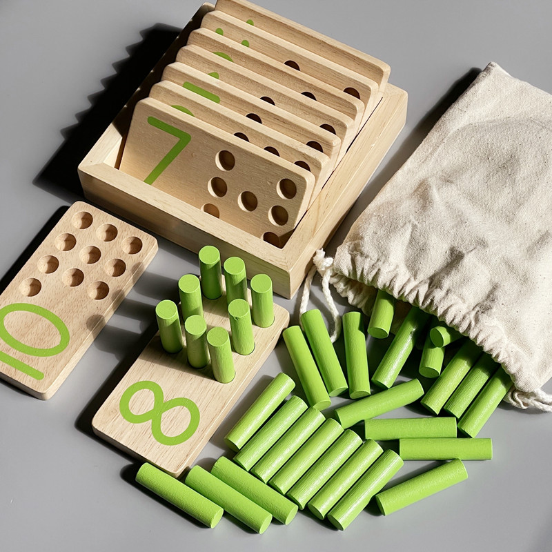 早教蒙氏玩具圓柱數字插座教具