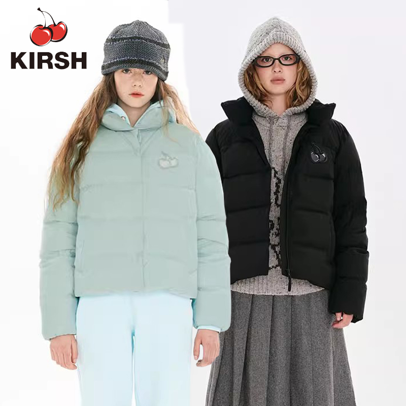 韩国直邮 kirsh樱桃羽绒服女新款学院风立领保暖短款外套面包服潮